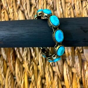 NWT Chico bohemian  magnetic closure bracelet turquoise and gold colored.